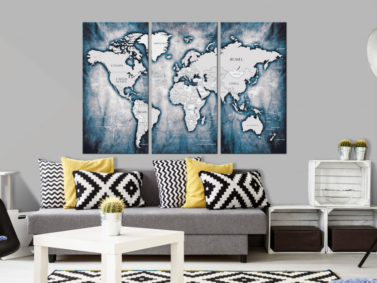 Canvas World Map: Ink Triptych 91868 additionalImage 3
