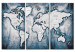 Canvas World Map: Ink Triptych 91868