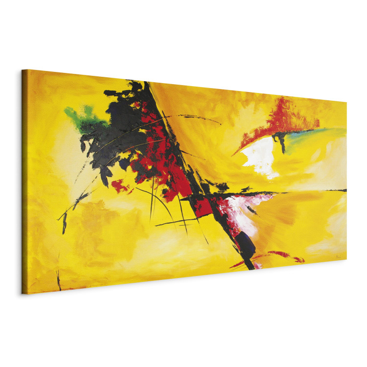 Canvas Print Sunny and Colorful - Colorful Abstraction in Hand-Painted Style 98168 additionalImage 2