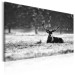 Canvas Lying Deer (1-piece) - Scandinavian Landscape with Stag in Field 106078 additionalThumb 2