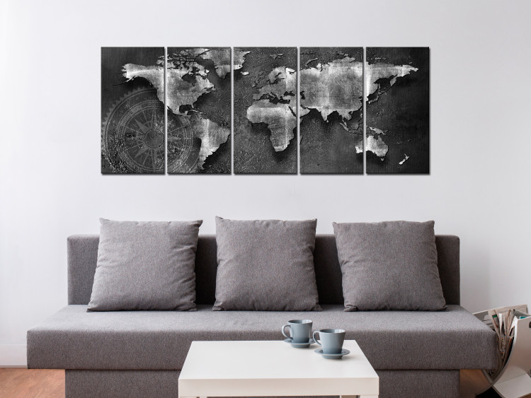 Canvas Black and White Map 107078 additionalImage 3