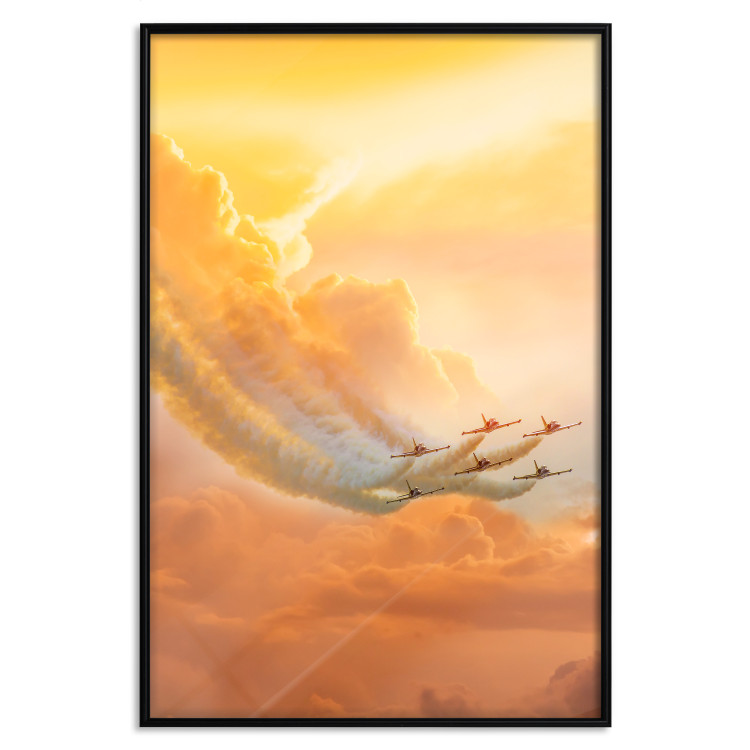 Wall Poster Airplanes in Clouds - Flight amidst thick clouds and orange sky 114378 additionalImage 18