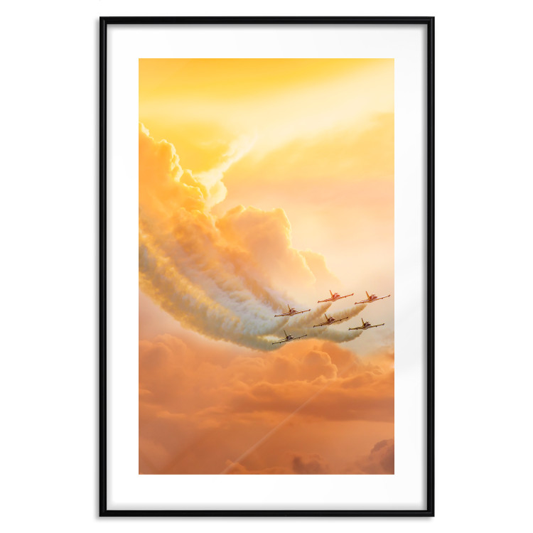 Wall Poster Airplanes in Clouds - Flight amidst thick clouds and orange sky 114378 additionalImage 15