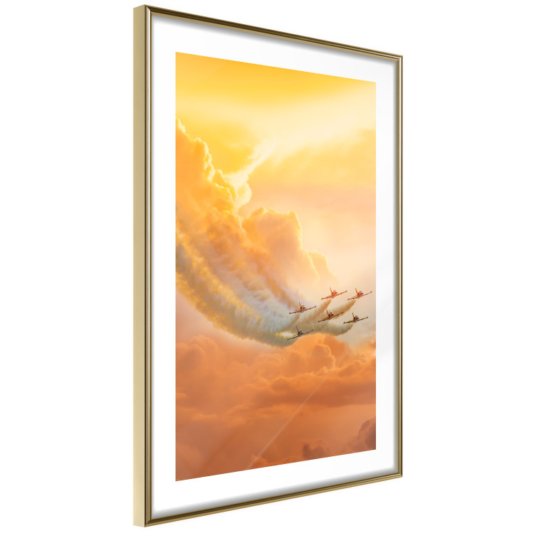 Wall Poster Airplanes in Clouds - Flight amidst thick clouds and orange sky 114378 additionalImage 8