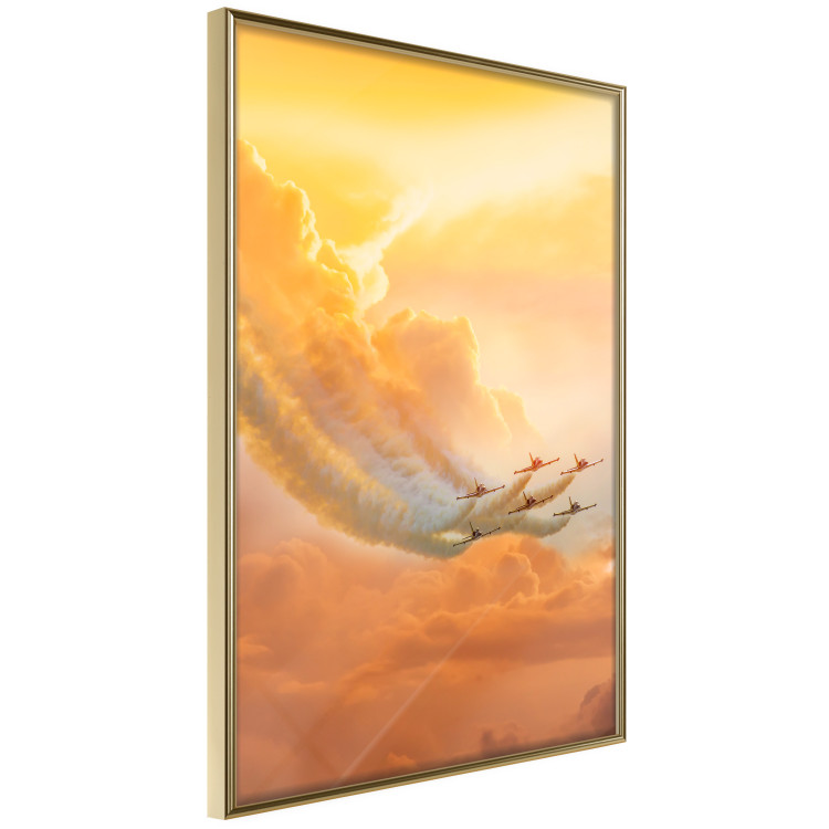 Wall Poster Airplanes in Clouds - Flight amidst thick clouds and orange sky 114378 additionalImage 11
