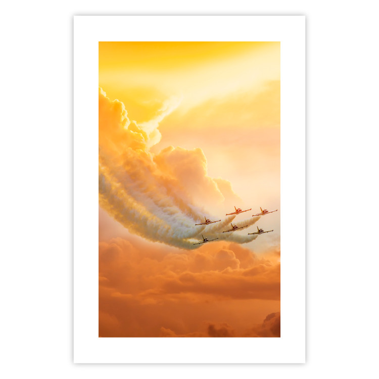 Wall Poster Airplanes in Clouds - Flight amidst thick clouds and orange sky 114378 additionalImage 19