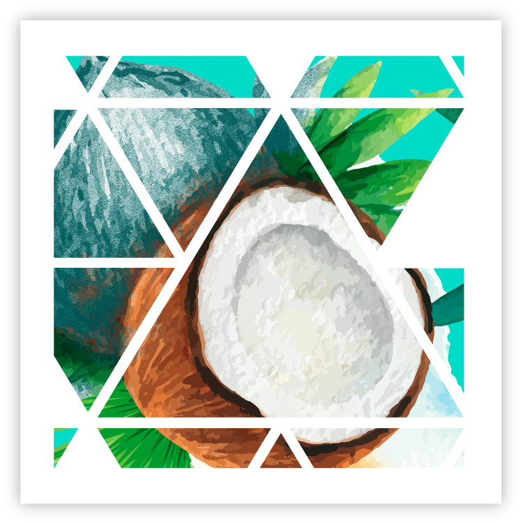 Poster Coconut (Square) - geometric abstraction with a tropical fruit 114578 additionalImage 25
