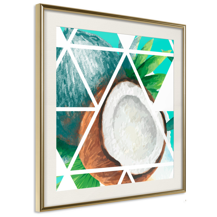 Poster Coconut (Square) - geometric abstraction with a tropical fruit 114578 additionalImage 2