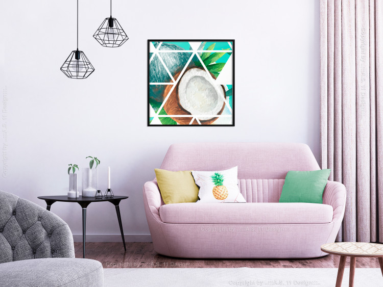 Poster Coconut (Square) - geometric abstraction with a tropical fruit 114578 additionalImage 5