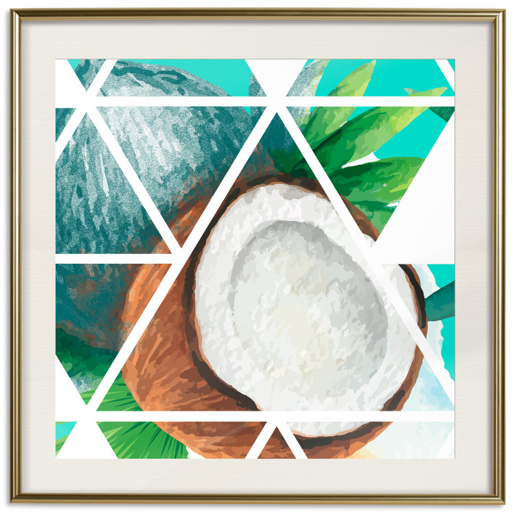 Poster Coconut (Square) - geometric abstraction with a tropical fruit 114578 additionalImage 19