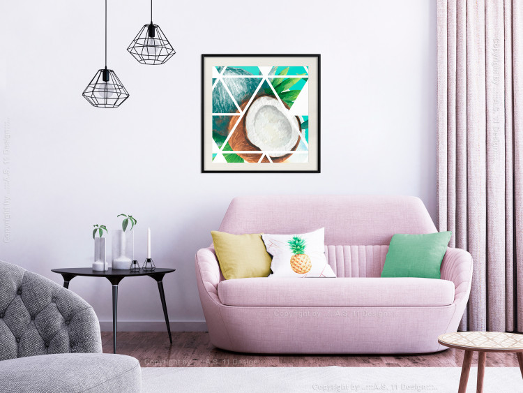 Poster Coconut (Square) - geometric abstraction with a tropical fruit 114578 additionalImage 22