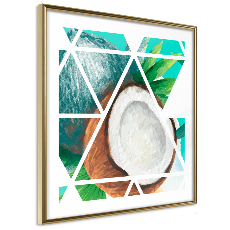 Poster Coconut (Square) - geometric abstraction with a tropical fruit 114578 additionalImage 6