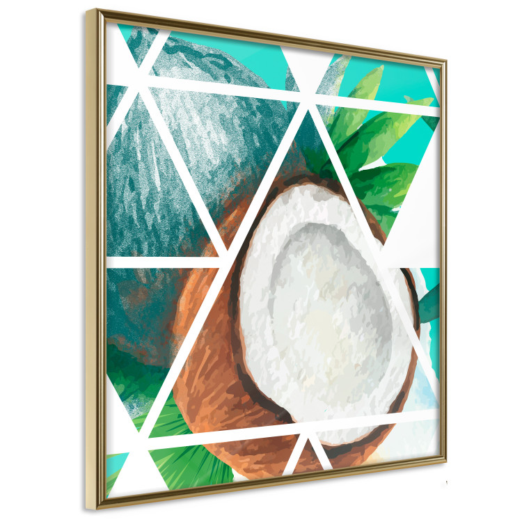 Poster Coconut (Square) - geometric abstraction with a tropical fruit 114578 additionalImage 12