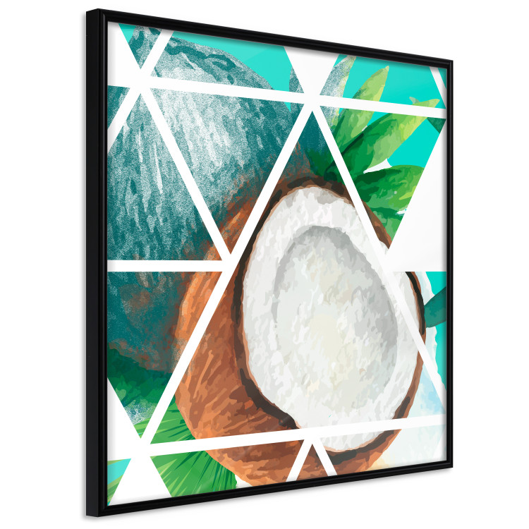 Poster Coconut (Square) - geometric abstraction with a tropical fruit 114578 additionalImage 12
