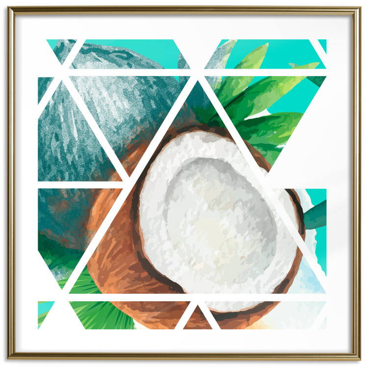 Poster Coconut (Square) - geometric abstraction with a tropical fruit 114578 additionalImage 16