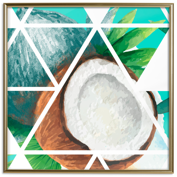 Poster Coconut (Square) - geometric abstraction with a tropical fruit 114578 additionalImage 20
