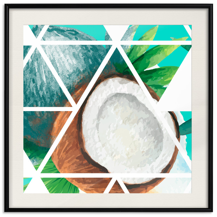 Poster Coconut (Square) - geometric abstraction with a tropical fruit 114578 additionalImage 18