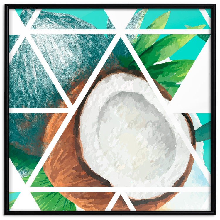 Poster Coconut (Square) - geometric abstraction with a tropical fruit 114578 additionalImage 18