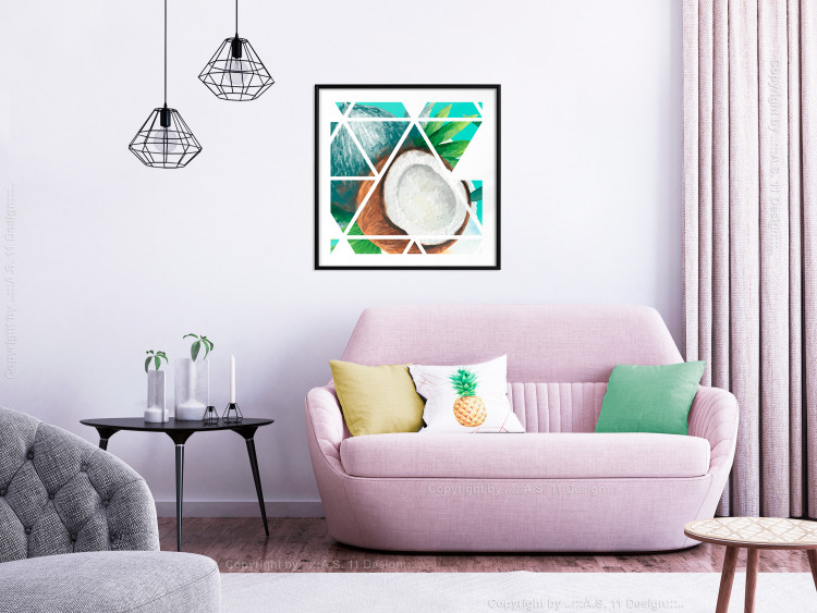 Poster Coconut (Square) - geometric abstraction with a tropical fruit 114578 additionalImage 6
