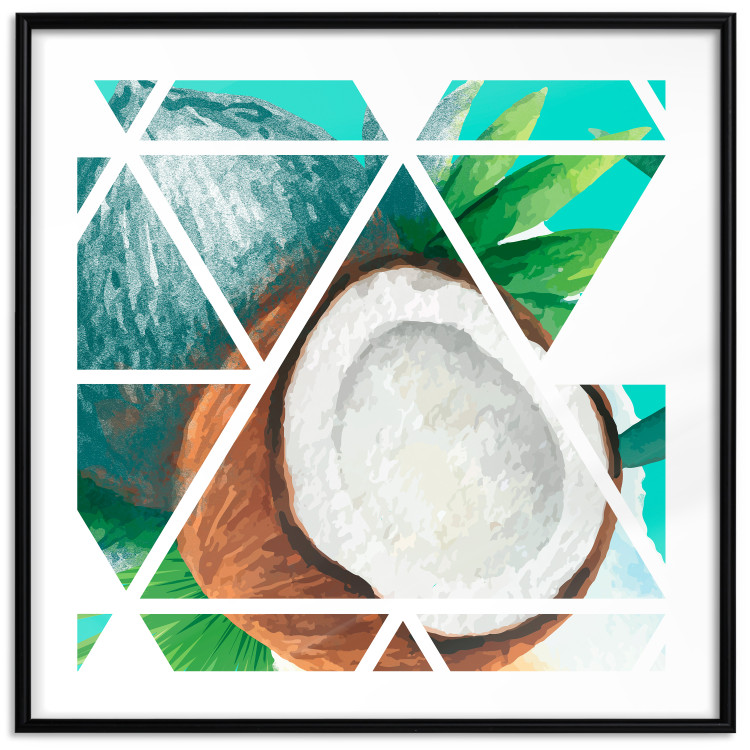 Poster Coconut (Square) - geometric abstraction with a tropical fruit 114578 additionalImage 17