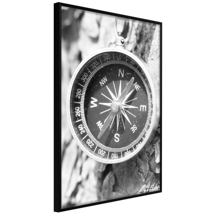 Poster Black and white compass - rocks and a compass pointing the right direction 114878 additionalImage 10