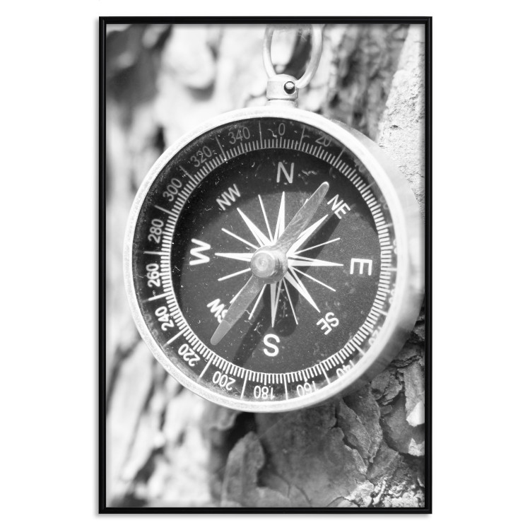 Poster Black and white compass - rocks and a compass pointing the right direction 114878 additionalImage 18