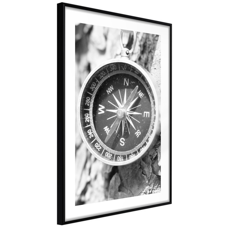 Poster Black and white compass - rocks and a compass pointing the right direction 114878 additionalImage 11