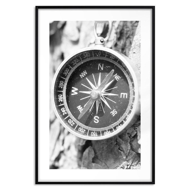 Poster Black and white compass - rocks and a compass pointing the right direction 114878 additionalImage 15