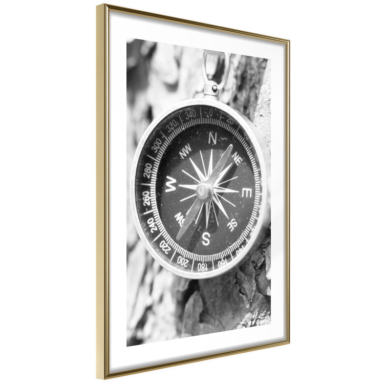 Poster Black and white compass - rocks and a compass pointing the right direction 114878 additionalImage 6