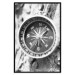Poster Black and white compass - rocks and a compass pointing the right direction 114878 additionalThumb 18