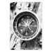 Poster Black and white compass - rocks and a compass pointing the right direction 114878
