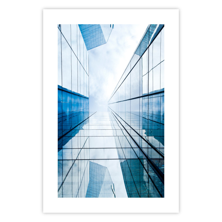 Poster Modern Skyscraper - blue sky amidst glass architecture 116678 additionalImage 18