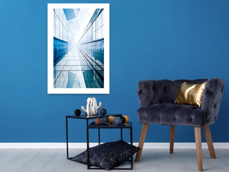 Poster Modern Skyscraper - blue sky amidst glass architecture 116678 additionalImage 4