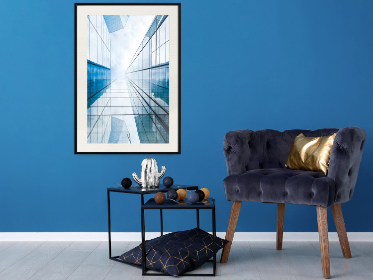 Poster Modern Skyscraper - blue sky amidst glass architecture 116678 additionalImage 22