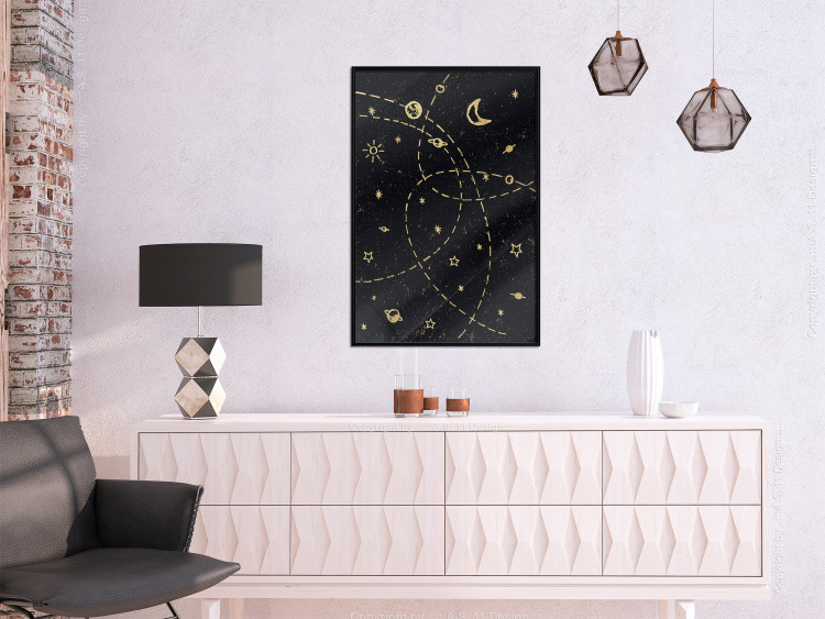 Poster Magical Galaxy - golden stars and symbols on a background of dark cosmos 117778 additionalImage 9