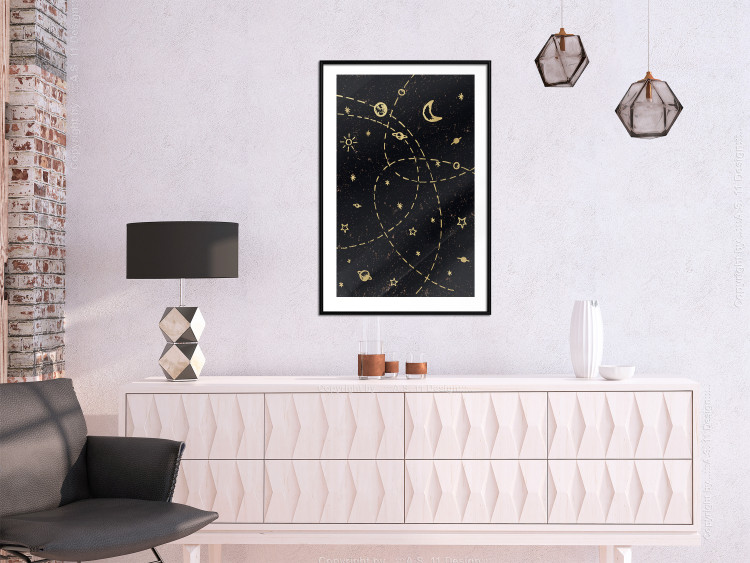 Poster Magical Galaxy - golden stars and symbols on a background of dark cosmos 117778 additionalImage 11