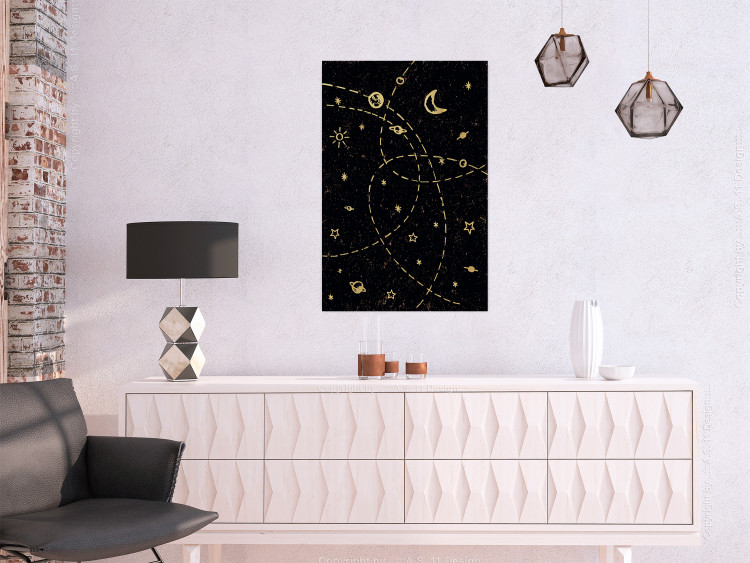Poster Magical Galaxy - golden stars and symbols on a background of dark cosmos 117778 additionalImage 17