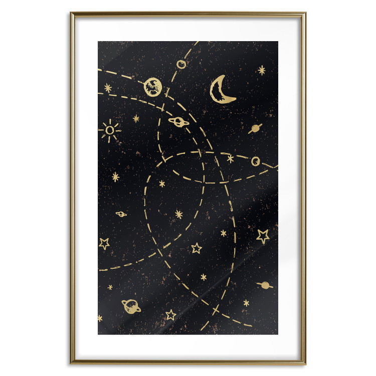 Poster Magical Galaxy - golden stars and symbols on a background of dark cosmos 117778 additionalImage 14