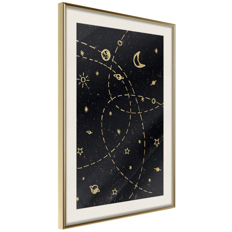 Poster Magical Galaxy - golden stars and symbols on a background of dark cosmos 117778 additionalImage 14