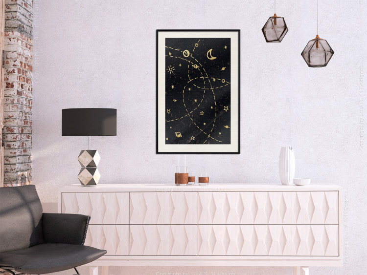 Poster Magical Galaxy - golden stars and symbols on a background of dark cosmos 117778 additionalImage 22