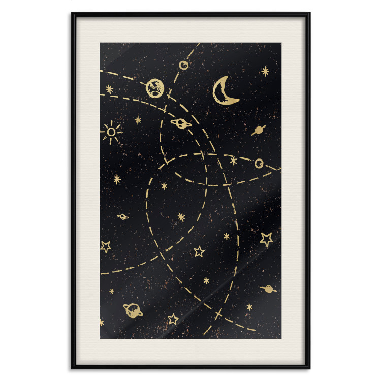 Poster Magical Galaxy - golden stars and symbols on a background of dark cosmos 117778 additionalImage 18
