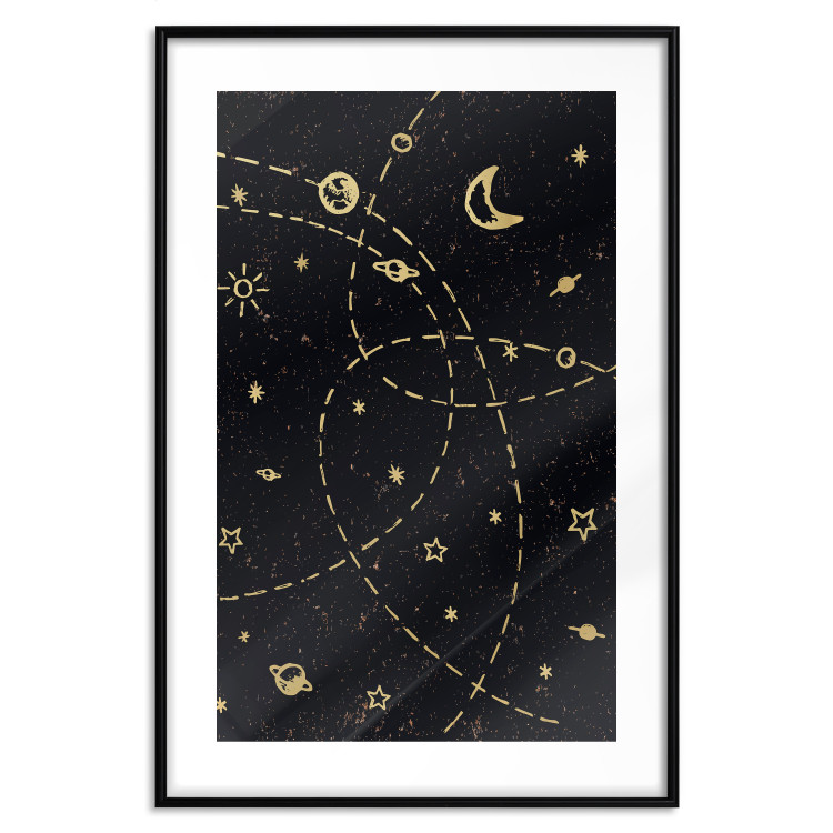 Poster Magical Galaxy - golden stars and symbols on a background of dark cosmos 117778 additionalImage 15
