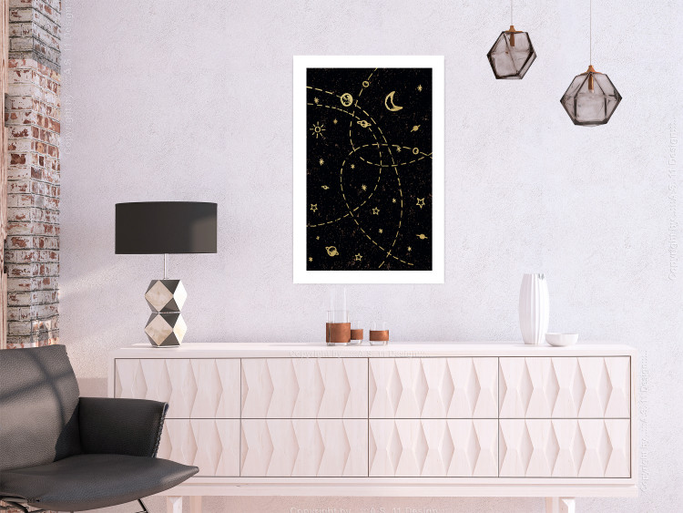 Poster Magical Galaxy - golden stars and symbols on a background of dark cosmos 117778 additionalImage 12