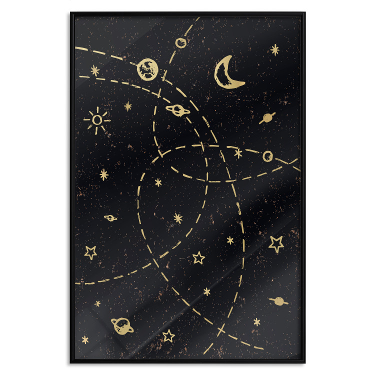 Poster Magical Galaxy - golden stars and symbols on a background of dark cosmos 117778 additionalImage 24