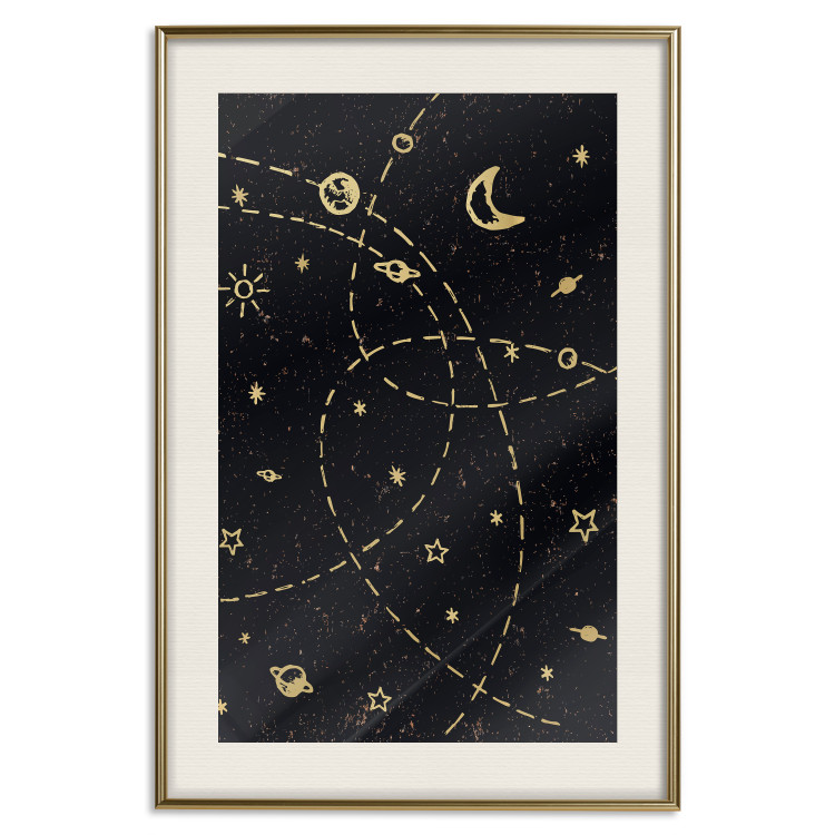 Poster Magical Galaxy - golden stars and symbols on a background of dark cosmos 117778 additionalImage 19