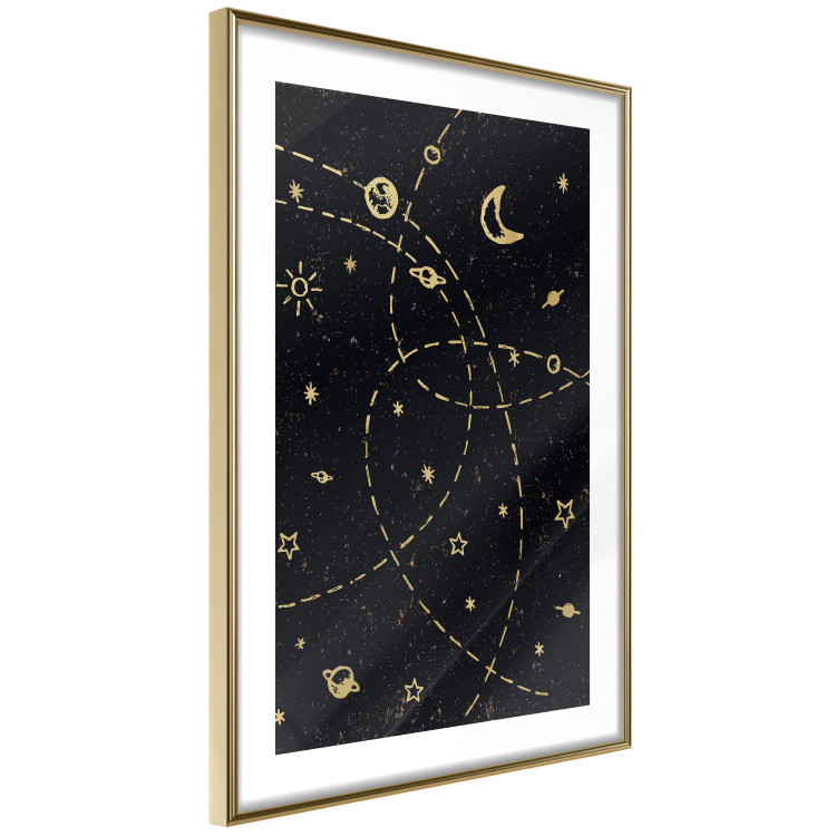 Poster Magical Galaxy - golden stars and symbols on a background of dark cosmos 117778 additionalImage 4
