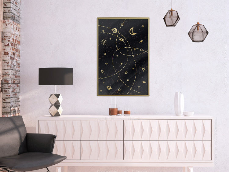 Poster Magical Galaxy - golden stars and symbols on a background of dark cosmos 117778 additionalImage 10