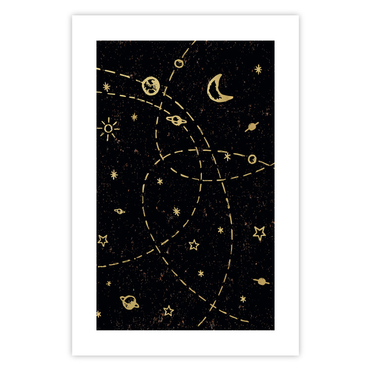 Poster Magical Galaxy - golden stars and symbols on a background of dark cosmos 117778 additionalImage 25