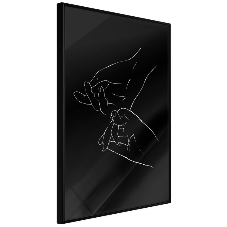 Wall Poster Gesture - black and white composition with delicate line art of clasped hands 117878 additionalImage 10