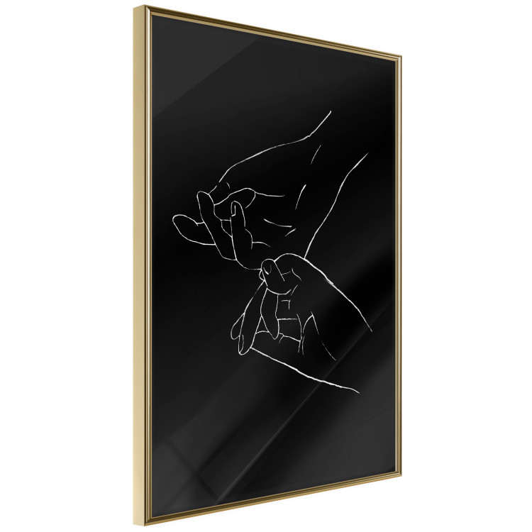 Wall Poster Gesture - black and white composition with delicate line art of clasped hands 117878 additionalImage 12